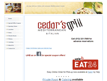 Tablet Screenshot of cedarsmedgrill.com